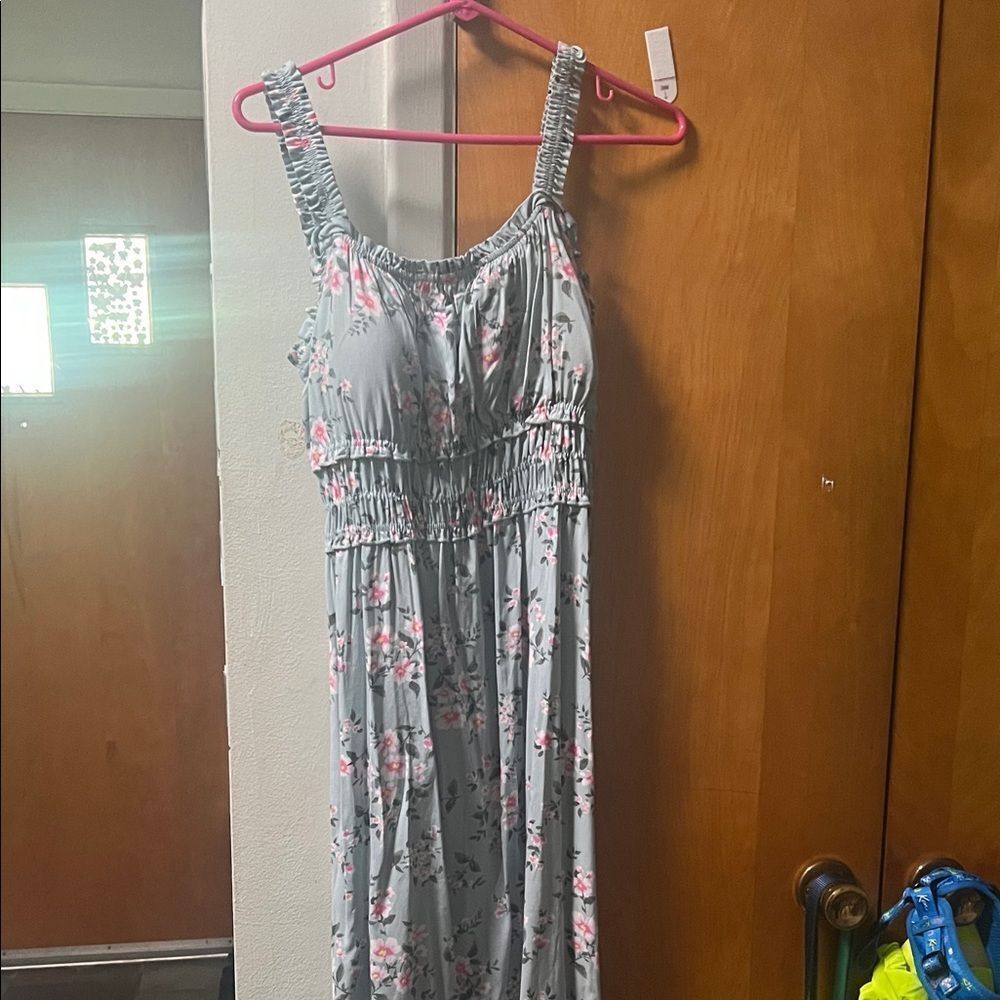 No Boundaries Pink and Gray Floral Dress